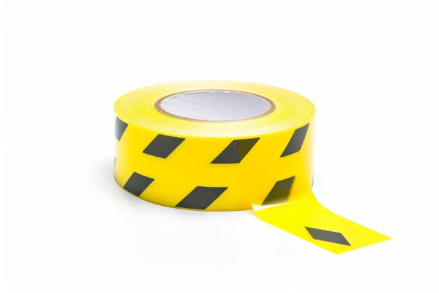 Yellow and Black Hazard Tape on White Background On a White or Clear Surface PNG Transparent Background