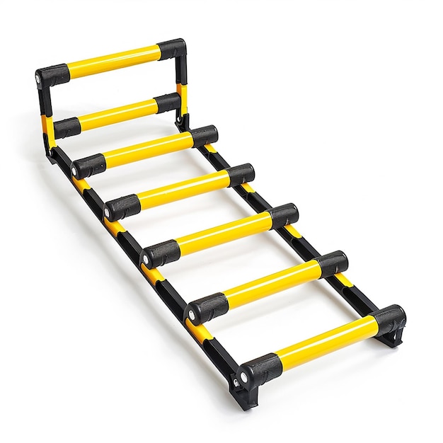 Photo a yellow and black ladder with the number 1 on it