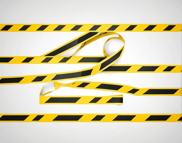 a yellow and black striped tape with a black stripe