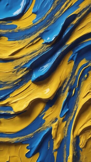 Yellow and blue abstract painted surface background