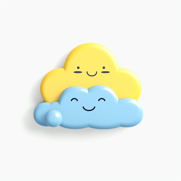 a yellow and blue clouds