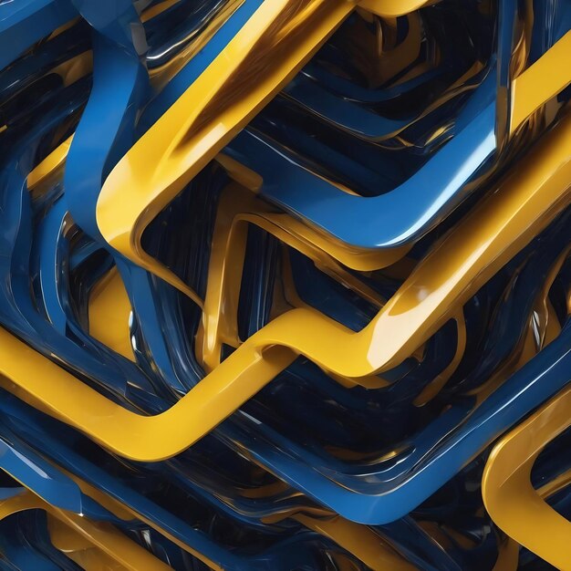 Yellow and blue color abstract 3d rendering technology background