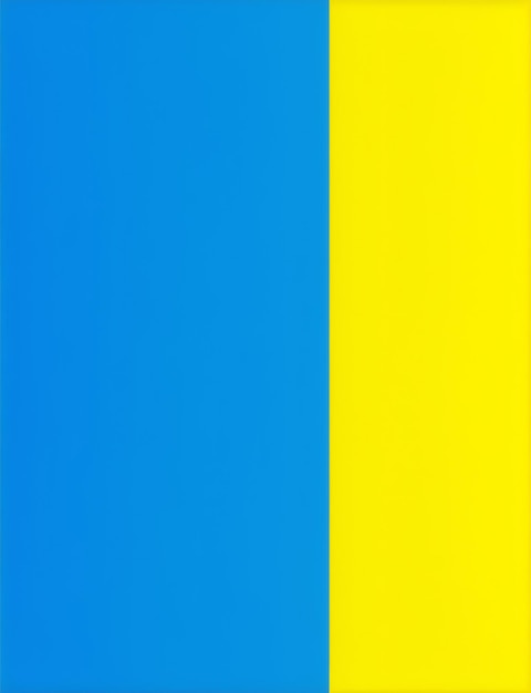 a yellow and blue colored block with a blue background