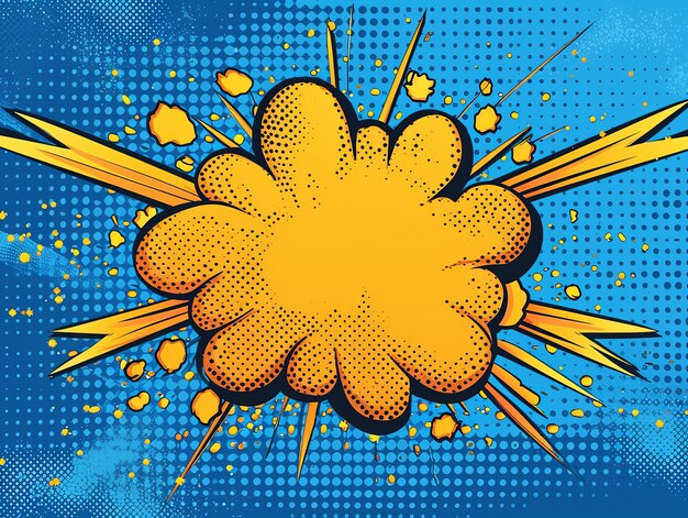 yellow and blue comic explosion