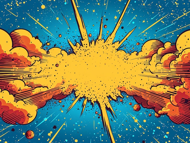 Photo yellow and blue comic explosion