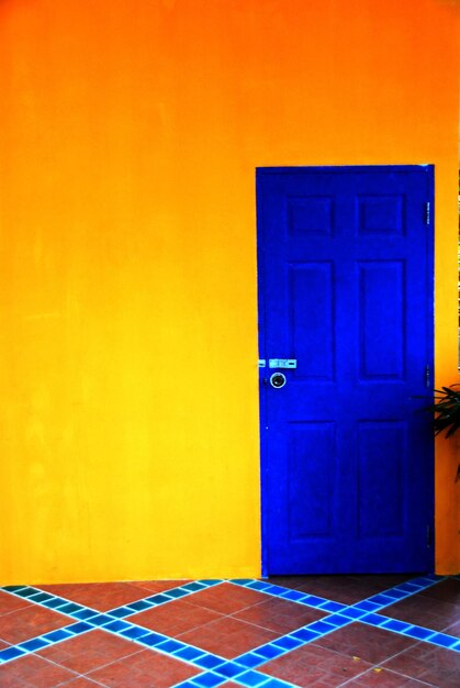 Yellow blue door