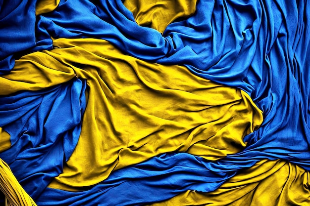 Yellow and blue fabric