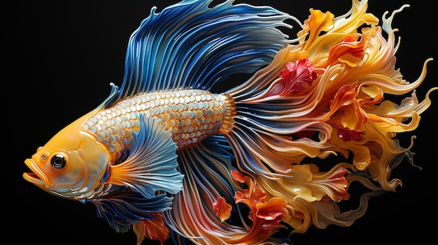 Yellow and Blue Fish in Water