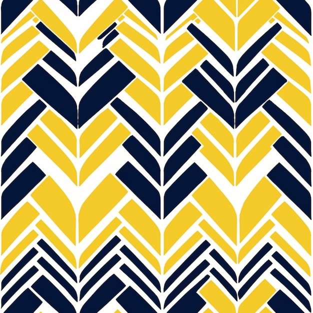 a yellow and blue pattern with a zigzag design generative ai