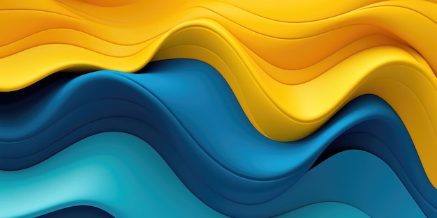 a yellow and blue wavy lines