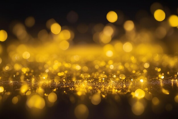 Yellow blurred bokeh lights