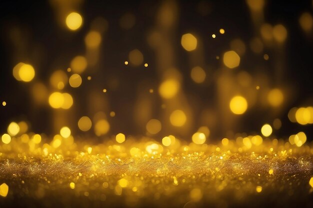 Yellow blurred bokeh lights