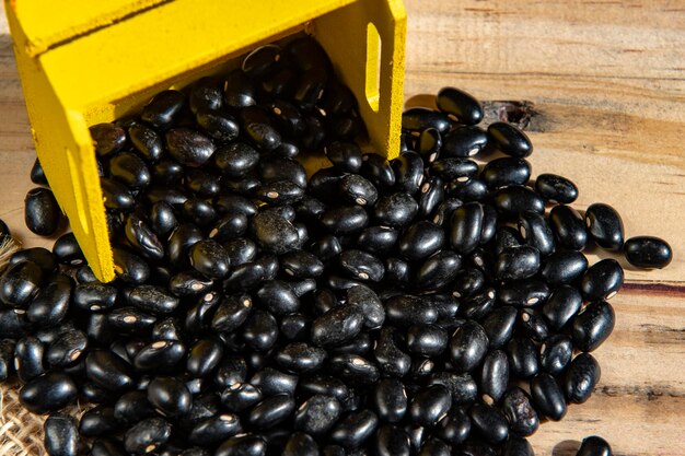 Yellow box with brazilian black beans