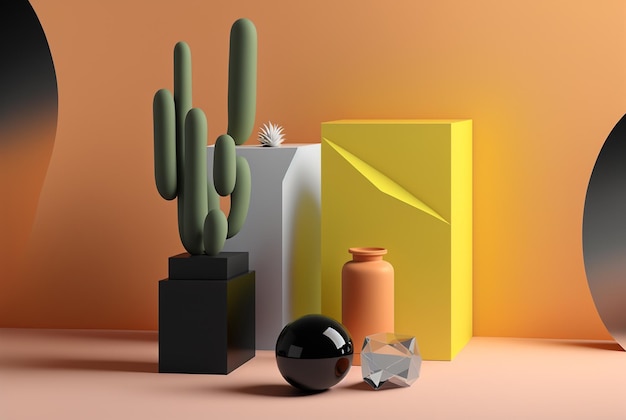 A yellow box with a cactus on it