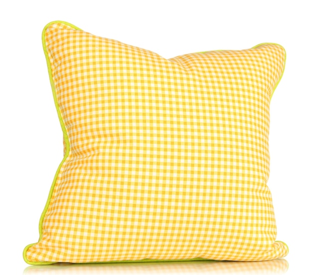 Yellow bright pillow isolated on white