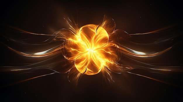 Yellow and Bronze Abstract Solar Flare