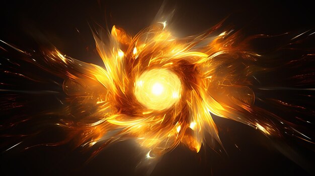 Yellow and Bronze Abstract Solar Flare