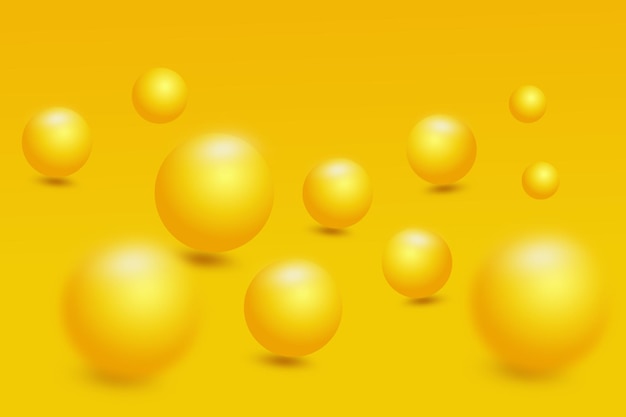 黄色の泡3d抽象的な背景