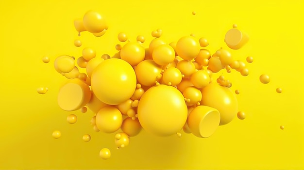 Photo yellow bubbles background