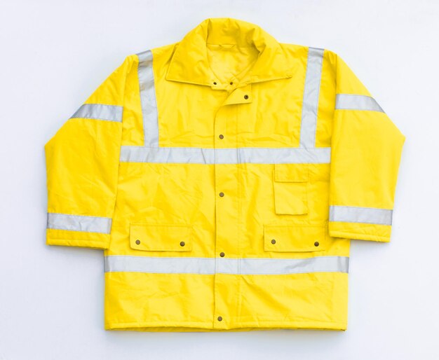 Photo yellow builder jacket isolated on white background