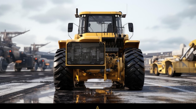 Yellow Bulldozer Parked in Dirt