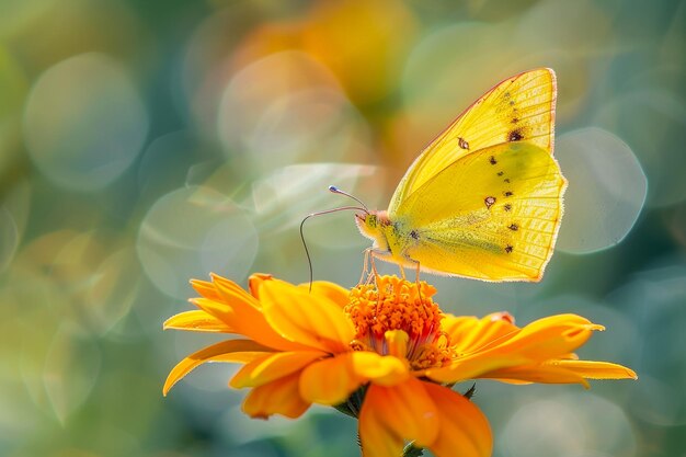 a yellow butterfly is on a flower with the words butterfly on it