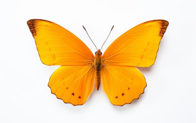 Photo yellow butterfly on white background