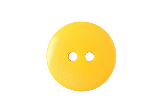 Yellow button isolated close up