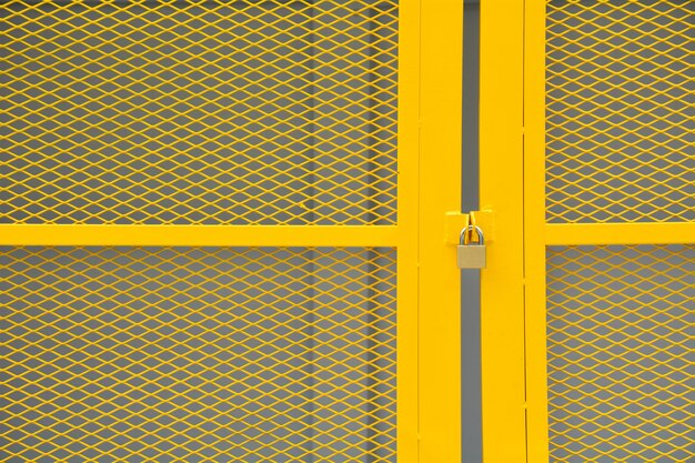 Yellow cage metal wire door