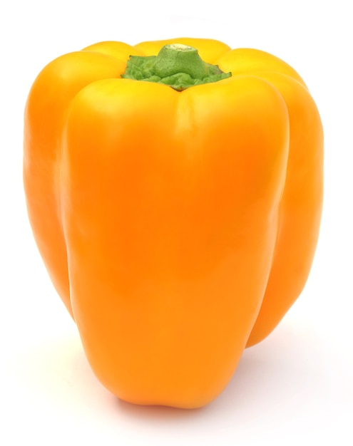 Yellow capsicum over white background