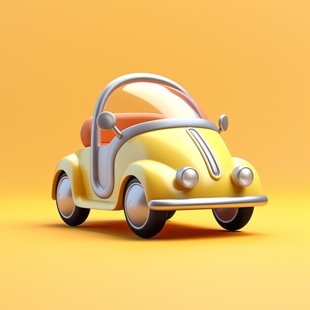 Yellow car with a red seat on a yellow background generative ai