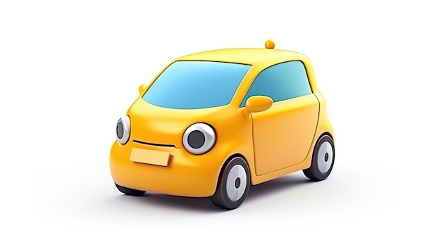 A yellow car with the word car on the front.