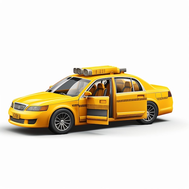 a yellow car with the word taxi on the side