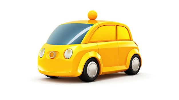 A yellow car with the word taxi on the top.