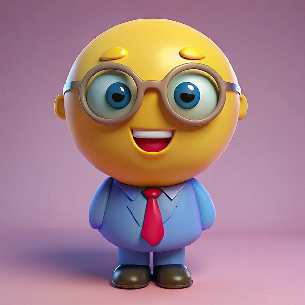 Foto a yellow cartoon character with glasses and a tie that says  hes wearing glasses