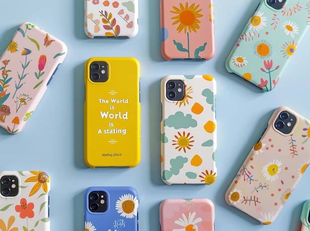 a yellow case with the words world on it