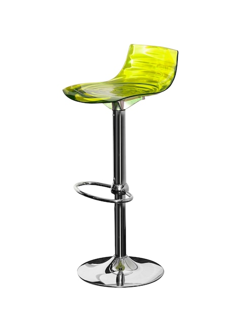 Photo yellow chair bar stool isolated on a white background