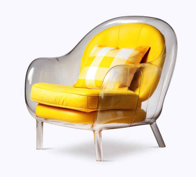 Photo yellow chair on one of transparent backgrounds