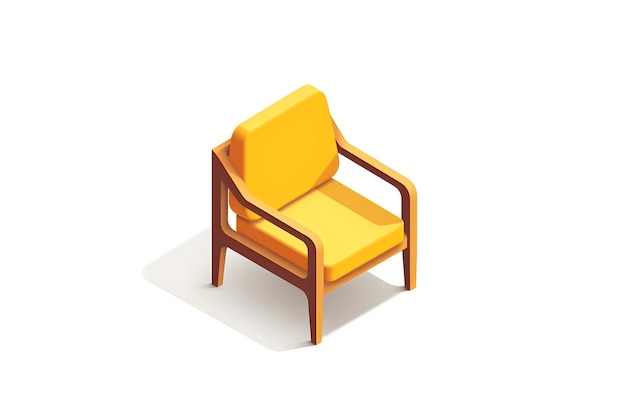 Photo yellow chair on a white background