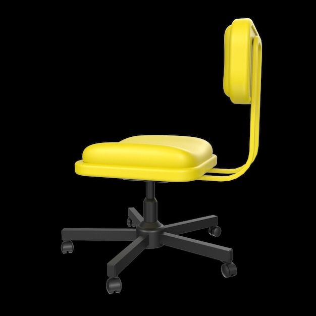 A yellow chair with the back of the chair has the back of the chair.