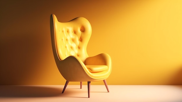 Photo a yellow chair in a yellow room