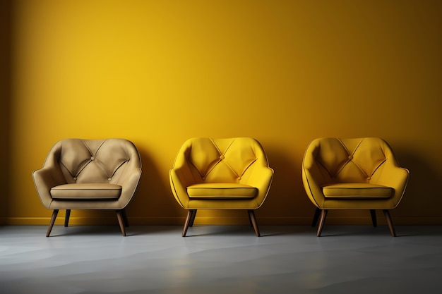 Желтые стулья в комнате