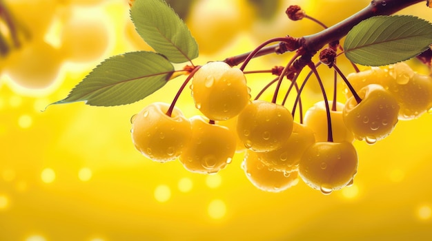 Yellow cherry background