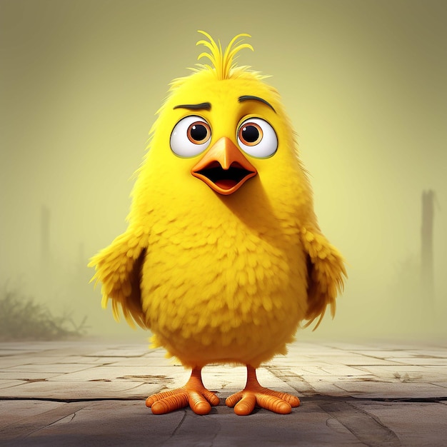 yellow chicken cartoon character