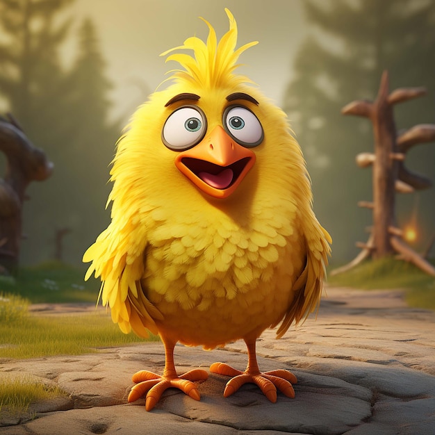 yellow chicken cartoon character