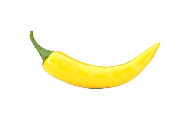 Yellow Chili Pepper on a white background. 3d Rendering