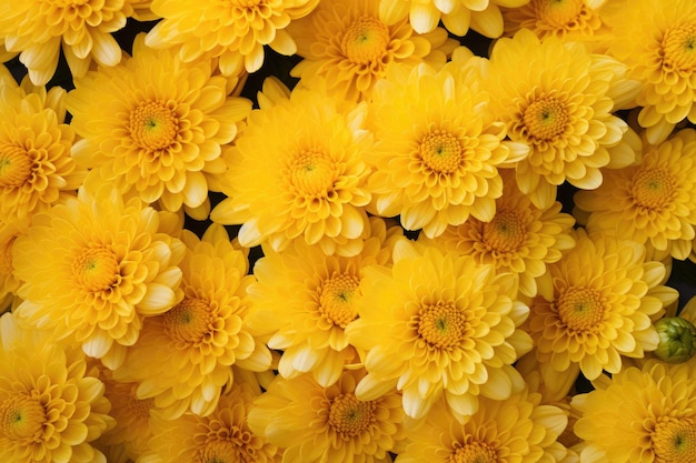 Yellow chrysanthemum flowers background