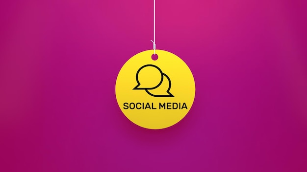 A yellow circle with the word social media on it