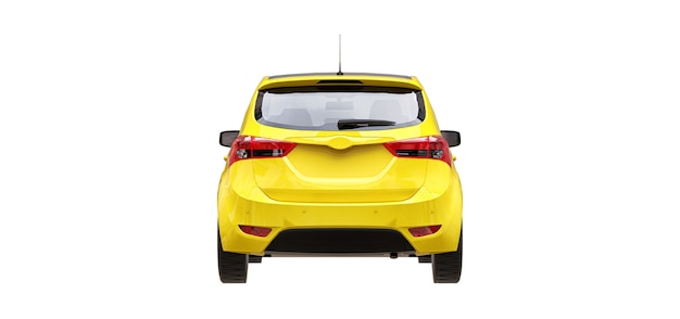 Yellow city car with blank surface for your creative design