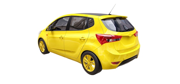 Yellow city car with blank surface for your creative design